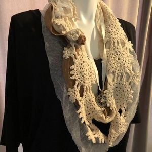 Boho Statement Scarf Vintage Lace